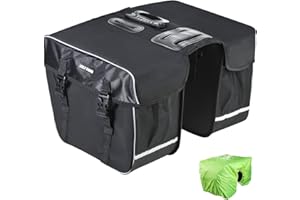 JOLY FANG Torba na bagażnik, podwójna torba rowerowa, wodoszczelna, odporna na rozerwanie, torba podróżna z osłoną przeciwdeszczową, 30 l