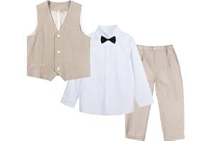 LOLANTA 4-teiliger Anzug für Jungen, Westen-Set, Kindergeburtstag, Hochzeitsparty, 2-13 Jahre