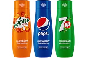 SodaStream Syrop-Bundle Pepsi, 7Up i Mirinda, 3 x 440 ml syrop do napojów na 9 litrów gotowego napoju
