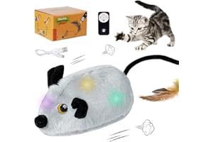 HUIKUANGEU Katzenspielzeug Elektrisch Spielmaus,Katzen Spielzeug,Katzenspielzeug mit Fernbedienung,Katzenspielzeug Maus,Interaktives Katzenspielzeug,für Lustiges Jagdsimulationstierspielzeug