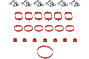 H/P 6x32 mm Drallklappen Set Swirl Flaps mit Stützring Dichtungen der Ansaugbrücken für Motoren M57 E46 E90 E91 E60