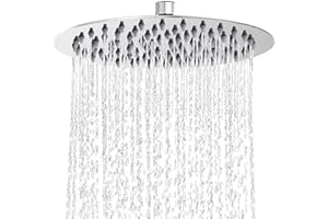 Rainfall Shower Head, NEWRAIN Rain Fixed Waterfall Shower Heads, 10 Inch Stainless Steel Large Showerhead,High Pressure Round Shower Heads Chrome Finish