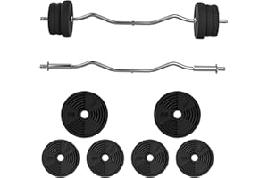 SPORTNOW 25kg Barbell Weights Set, Adjustable Gym Weights up to 80kg with 4ft Curl Bar and Non-slip Handle for Home Gym, Exercise, Weight Strength Training