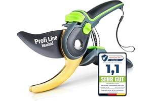 halmland® Premium Gartenschere mit scharfer SK5 Stahlklinge | Astschere, Pflanzenschere | schneidet Äste bis 20mm Durchmesser | Teflon-Antihaftbeschichtung | für große & kleine Hände | Grün