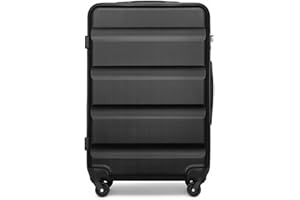 KONO Hartschalenkoffer Groß Koffer Reisekoffer 75cm Groß Leicht Hartschale Rollkoffer mit TSA Schloss und 4 Rollen, Koffer XL Grösse 75x51x28cm, 90Liter (Groß Koffer, Schwarz)