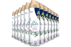 Glade Air Freshener, Aerosol Room Spray, Eucalyptus & Lavender, Pack of 12 (12 x 300ml)