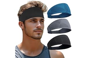 ‎ZYXBBD Sport Stirnbänd fur Herren und Damen - Double Sided Dünn Dehnbare rutschfest Haarband, Atmungsaktiv Schweißband Stirn für Fitness, Laufen, Radfahren, Wandern(3 Pack)