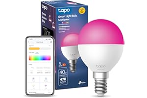 Tapo L430P, E14 Smart Bulb,Alexa Light Bulbs with Millions Colours,470 Lumens,Dimmable,Auto Biorhythm,Music Sync,Voice/APP Control,Schedule & Timer, Google Home, No Hub Required,Energy Monitor