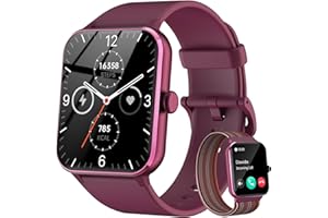 Baolubao Smart Watch for Men Women Answer/Make Call, 1.85" Fitness Watch with SpO2 Heart Rate,Sleep Monitor,Step Counter,130+ Sports Modes/IP68 Waterproof Activity Trackers for iPhone Android,Red