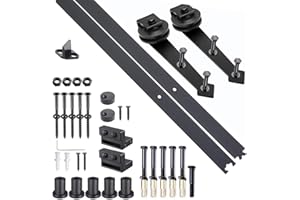 HOMCOM Kit de porte coulissante système galandage pour porte épaisseur 35-45 mm largeur max. 1 m charge max. 100 Kg acier noir