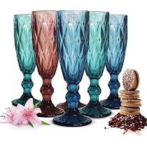 Sendez Set 6 Bicchieri Con Piede Colorato 250 Ml – Per Acqua, Succo, Whisky – Altezza 10,8 Cm – Fatti In UE