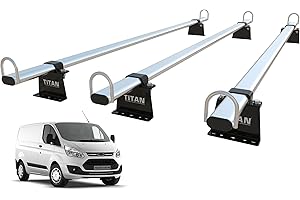 TITAN VAN ROOF RACKS & ACCESSORIES TITAN WorkReady Van Roof Rack 3 Bars - Compatible Fittings to fit a FORD TRANSIT CUSTOM (2012-2023)