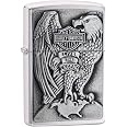 Accendino Zippo Harley Davidson, Cromato Lucido Con Immagine A Colori, Antivento, Metallo, Ricaricabile