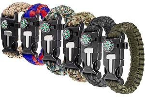 VPB Outdoor Survival Bracelet, whistle, compass, paracord hiking accessories, wilderness camping, bush survival equipment 6pcs