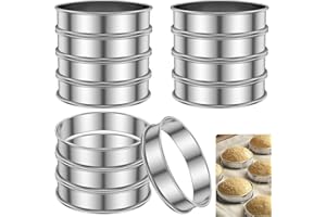 Guniata 12 anelli Crumpet, in acciaio inox 304, per torte, muffin (10 cm)
