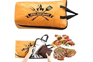 REWIAR BBQ Blanket for Resting Meat - Reusable Smoker Meat Resting Blanket Smoker Grilling Meat Insulated Resting Bag with Wide Mouth for Large Brisket Beef Turkey Pork (15in)