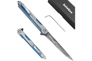 Aolegoo Navaja Plegable, Navaja de Bolsillo con Clip, Camping Outdoor Secrurity (Azul)