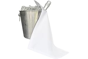 BOTTLECLOTHS - Catering-Kollektion, Flaschentücher für Eiskübel oder Weinkühler, Polycotton, 42 cm, Eckloch, Genähter Kreis (Weiß, 1 Stück)