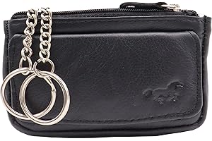 Safekeepers - Cuero bolso de la Llave con 2 llaveros – Caja Dominante - Carpeta Cartera – Estuche - Unisex Adulto