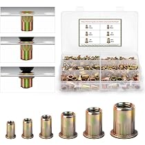 Set Pinza Rivettatrice Professionale Con 150 Dadi Rivetti M5 M6 M8 M10 M12 - Utensile Heavy Duty Con 5 Mandrini E Bocchini, Chiave, Contenitore, Per Lamiera E Officina - 5