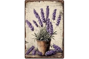 SUPERDANT Lavendel plåtskylt lavendel metallskyltar krukväxt skyltar och plakett blomma järn affisch konst för trädgård sovrum vardagsrum man grotta gammaldags vintage dekor