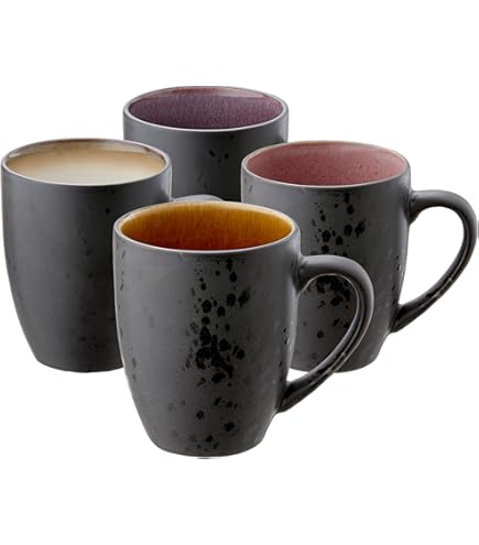 Set Di Tazze Da Caffè In Gres Con Tazza E Coperchio