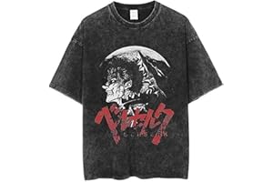 Fosike Berserk Manga T-Shirt, Guts Print T-Shirt Unisex, Anime Cosplay Kostüm Lässiges Rundhals Kurzarm T-Shirt Herren/Damen