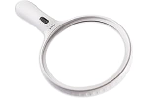 Fancii große Leselupe Lupe mit LED Licht und 2-Fach 3,5-Fach Vergrößerung - Grosse 138mm Beleuchtet Handlupe für Senioren zum Lesen