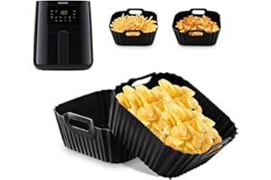 ‎FJNATINH FJNATINH 2 Stück Philips Airfryer for Philips Essential Airfryer 4.1 L HD9252/HD9200/HD9255,Reusable Silikonform Heißluftfritteuse Zubehör,Schwarz