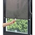 Amuer Retractable Blackout Roller Blind,Portable Window Curtain Blind with Suction Cups Non-Punching Bedroom Blackout Curtains Sunblind Heat Insulation Window Blinds for Home Office Car-125 * 40CM