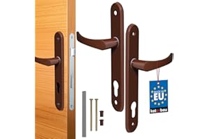 KOTARBAU® Maniglia per Porta da 90 mm, Sinistra Destra per Cilindro Profilato, Marrone, in Alluminio