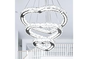 FRIXCHUR Lampadario moderno a LED lampada a sospensione in cristallo tavolo da pranzo camera da letto sala da pranzo lampada soggiorno lampada da soffitto in cristallo lampada a sospensione (Love234White)