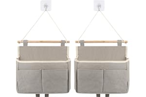FAMCUCHE 2 Pièces Organiseurs Suspendus, Rayonnage de Rangement Suspendu, Rayonnage de Porte de Grande Capacité, Boîte de Rangement Suspendue avec 2 Crochets, Rayonnage Mural pour la Maison, Bureau, Dortoir