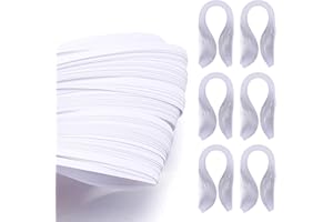 Craftdady Lot de 1200 bandes de papier pour quilling - 390 x 3 mm - Blanc - Pour travaux manuels, quilling, peinture, décoration murale