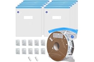 AJOYIB Kit de stockage de filament pour imprimante 3D - 10 pièces - Sac d'étanchéité sous vide - Avec déshydratant - Résistant à l'humidité - Filament sec - 30 x 34 cm