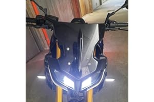 Lorababer Moto ABS Plastiques Pare-Brise Pare-Brise Déflecteur de Vent Écran Flyscreen Carénage Avant Compatible avec Y-amaha FZ 09 MT 09 FZ09 MT09 FZ-09 MT-09 2017 2018 2019 2020 Accessoires (fumée)