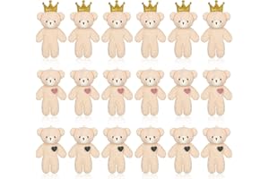 Kasyat 18 Stück Mini Bär Spielzeug 4,7 Zoll Klein Kuscheltier Bär Gelenk Bär Weich Bär Puppe für DIY Schlüsselanhänger Geburtstag Hochzeit Weihnachten Dekoration Gastgeschenk (Gemischter Stil)