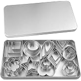Comzantor 30 Pieces Stainless Steel Cookie Cutters, 10 Shapes Metal Cookie Cutters, Cookies Cutter with Storage Box, Baking A