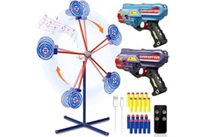 DX DA XIN Schießspiele Spielzeug für Alter 5 6 7 8 9 10+ Jahre alte Jungen Rotierende Schießscheibe & 2 Spielzeugpistolen & 20 Schaumstoffpfeile Weihnachtskindergeschenke für Jungen