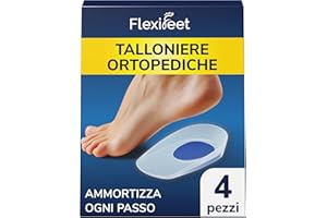 FLEXIFEET Talloniera in Silicone 4pz - Plantari per Tallonite, Talloniera per Tendinite D’Achille, Talloniere, Plantare, Solette, Gel, Soletta, Tallone