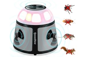 Ultrason Souris et Rats 360° Appareil Ultrason Souris avec Lumière LED Plug in Repulsif Souris Anti Rongeur pour Intérieur Protection et Anti Nuisibles Jardin