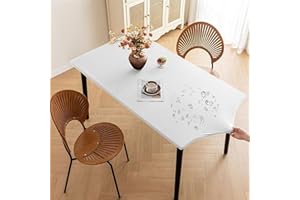 PEIHUODAN Nappe rectangulaire élastique imperméable - Nappe rectangulaire avec Bande élastique - Nappe de Jardin pour Pique-niques, Camping et fêtes (White,70x120cm)