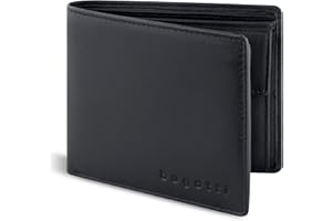 bugatti Lima Geldbörse Herren aus Leder, Portemonnaie Querformat mit RFID-Schutz, schwarz