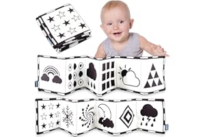 HJZWTS Libros Blandos para Bebés, libro blanco y negro bebe tela, Libros de Tela en Blanco y Negro, Animales Activity Libros Blandos,Libro de Tela Blandos para Bebés Recien Nacido Niños (G)