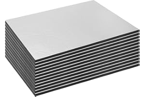 DAWRIS 12 Pezzi 250*180*5MM Pannello Isolante Termico Adesivo Pannelli Fonoassorbenti Lamiere Coibentate Pannello Fonoassorbente Insonorizzazione Auto Pannelli Isolanti Acustici per Isolamento,impermeabile