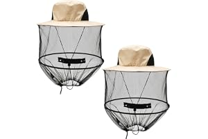 MIPIACE 2 stycken biodlarhatt med slöja, myggnät, hatt, vikbar mygghatt snabbtorkning, myggskydd, hatt, mygg, huvudnät, hatt för utomhus, vandring, camping, fiske, trädgårdshatt