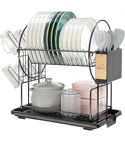Sauvic Égouttoir en Acier plastifié Gris (résine), Grand 43 x 25 x 41,5 cm