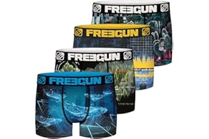 FREEGUN Calzoncillo Ropa Interior Chico Microfibra Emotik (Paquete de 4)