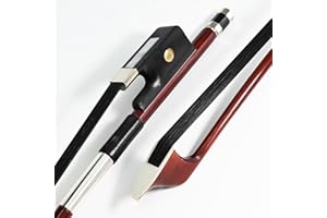 Black Horse Hair 4/4 Size Double Bass Bow French Model Wild Tone VINGOBOW 300BFB 72.5cm Brazilwood Stick Ebony Frog Straight Stick Smooth Tuner Easy Rosin Neat Works for High Level Student