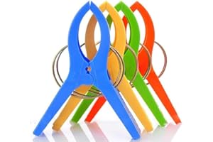 Itian 4pcs Clip para Toalla de Playa, Pinza Grande para Colgar Toallas, Pinza de Ropa, Pinzas de Plástico Fuerte Resistentes al Viento, Fuerte Clip de Sábana Toalla para Playa, Color al Azar